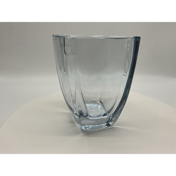 Vtg Strombergshyttan Swedish Art Glass Crystal Vase Blue Hue Artist Signed MCM - Picture 10 of 16